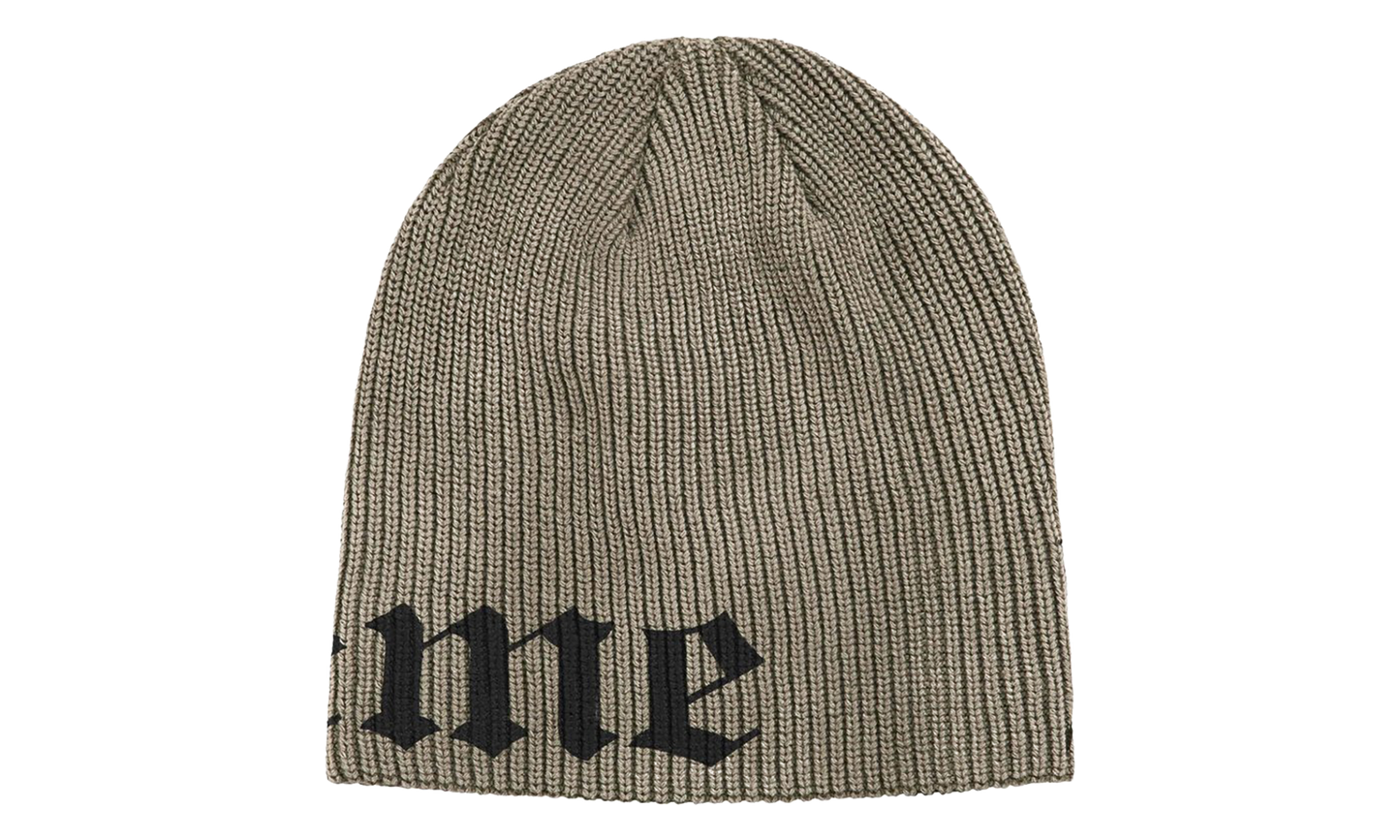 Old English Printed Beanie "SS26 - Olive" SU27864