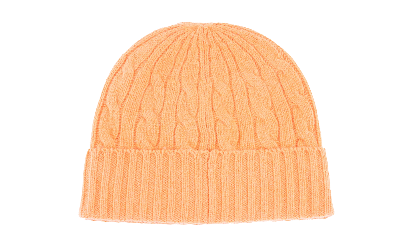 Classic Pony Cable Knit Cuff Beanie "Brazil Orange Heather" PC0792 852