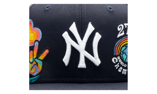 59FIFTY MLB New York Yankees Groovy Fitted Hat "Navy (Wool) / Sky Blue - Under Brim" NE1252