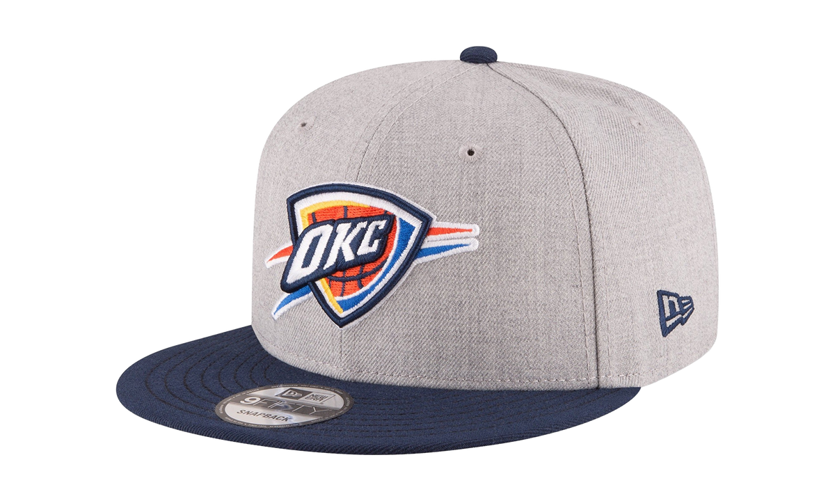 9FIFTY Oklahoma City Thunder 2Tone Snapback Hat "Heather Grey / Navy - Brim" NE937