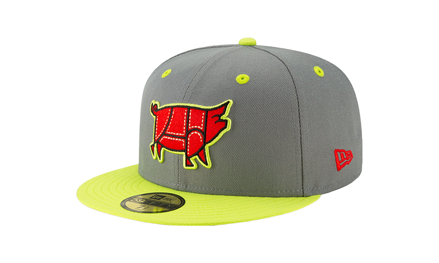 59FIFTY Columbia Fireflies Theme Night 'Chicharrones' Fitted Hat "Graphite / Neon Yellow - Visor" NE726
