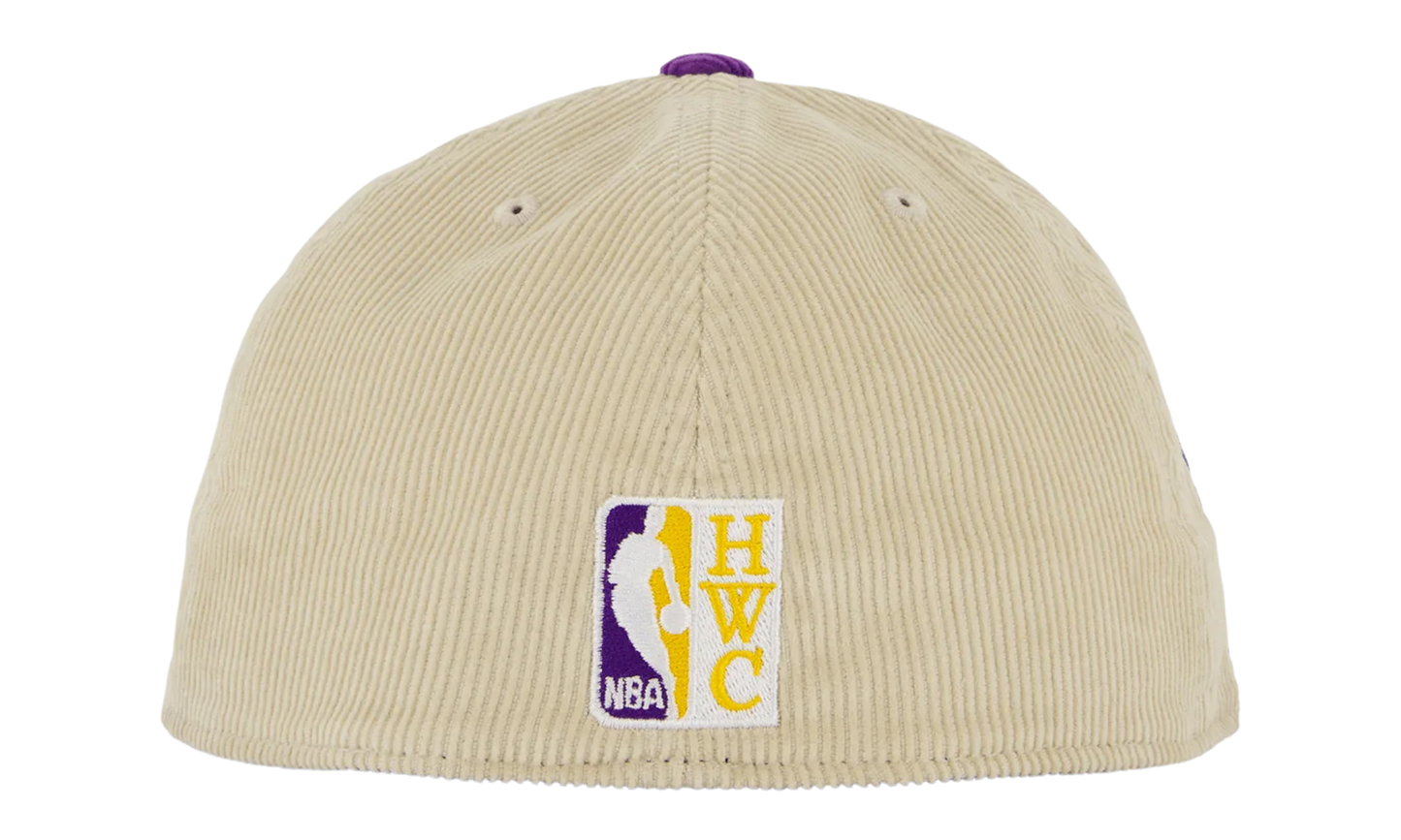 NBA Hardwood Classics 2-Tone Team Cord Fitted Cap "Los Angeles Lakers - Off White" HHSF5812 LALYYPPPOFWH