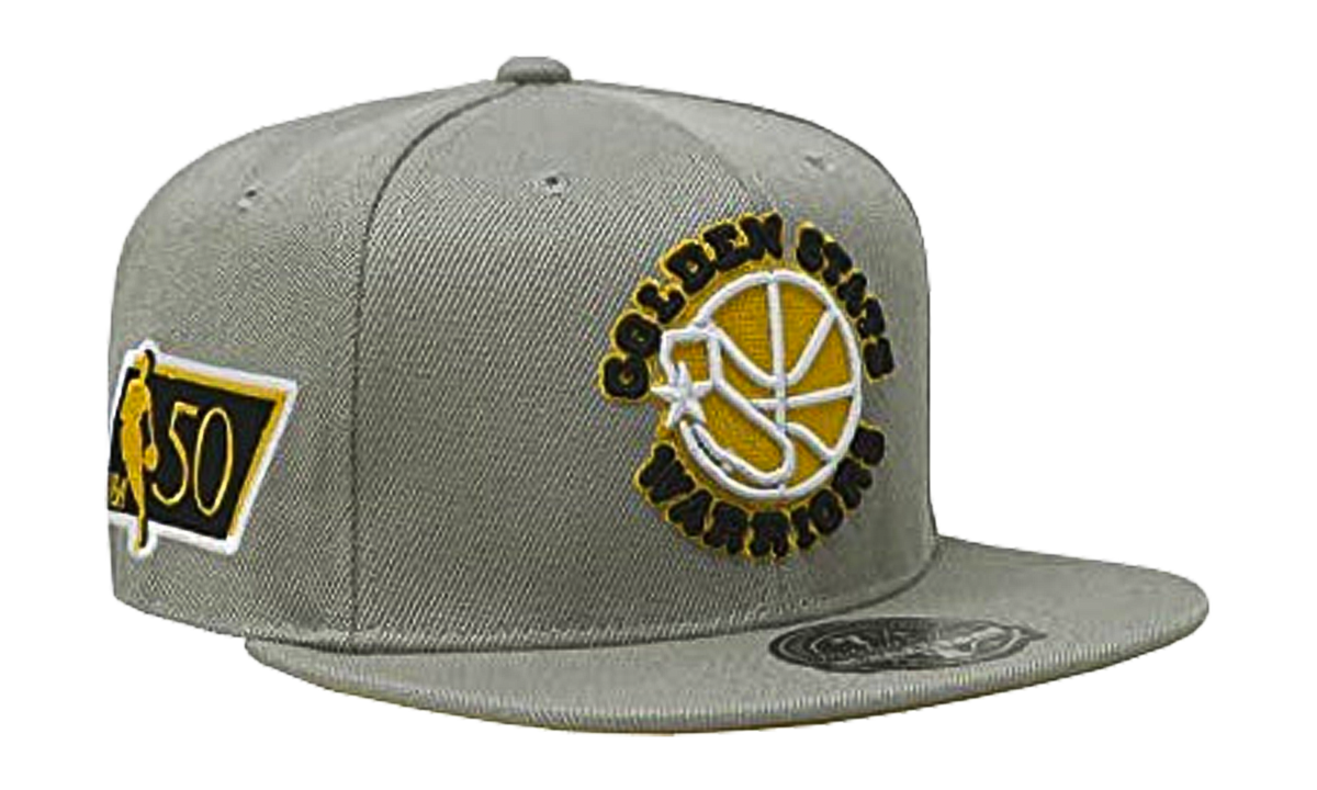 NBA Hardwood Classics Fitted Cap "Golden State Warriors - Sunny Gray" 6HSFDX21134 GSWGREY