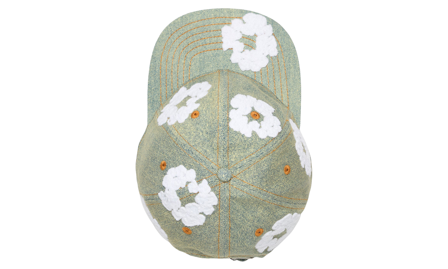 Cotton Wreath Raw Denim Cap "Dirty Wash" DT872