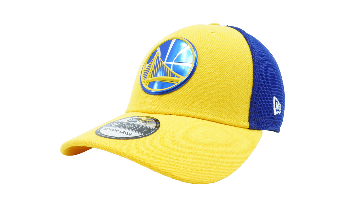 39THIRTY Golden State Warriors On The Court Stretch Fit Hat "Yellow / Blue" NE638