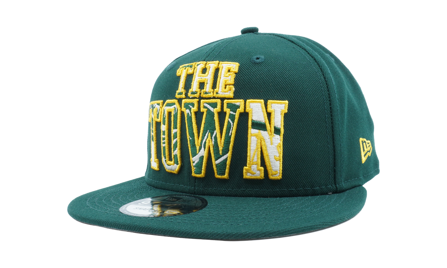 9FIFTY Oakland Athletics 'The Town' Snapback Hat "Kelly Green / Grey - Under Brim" NE822