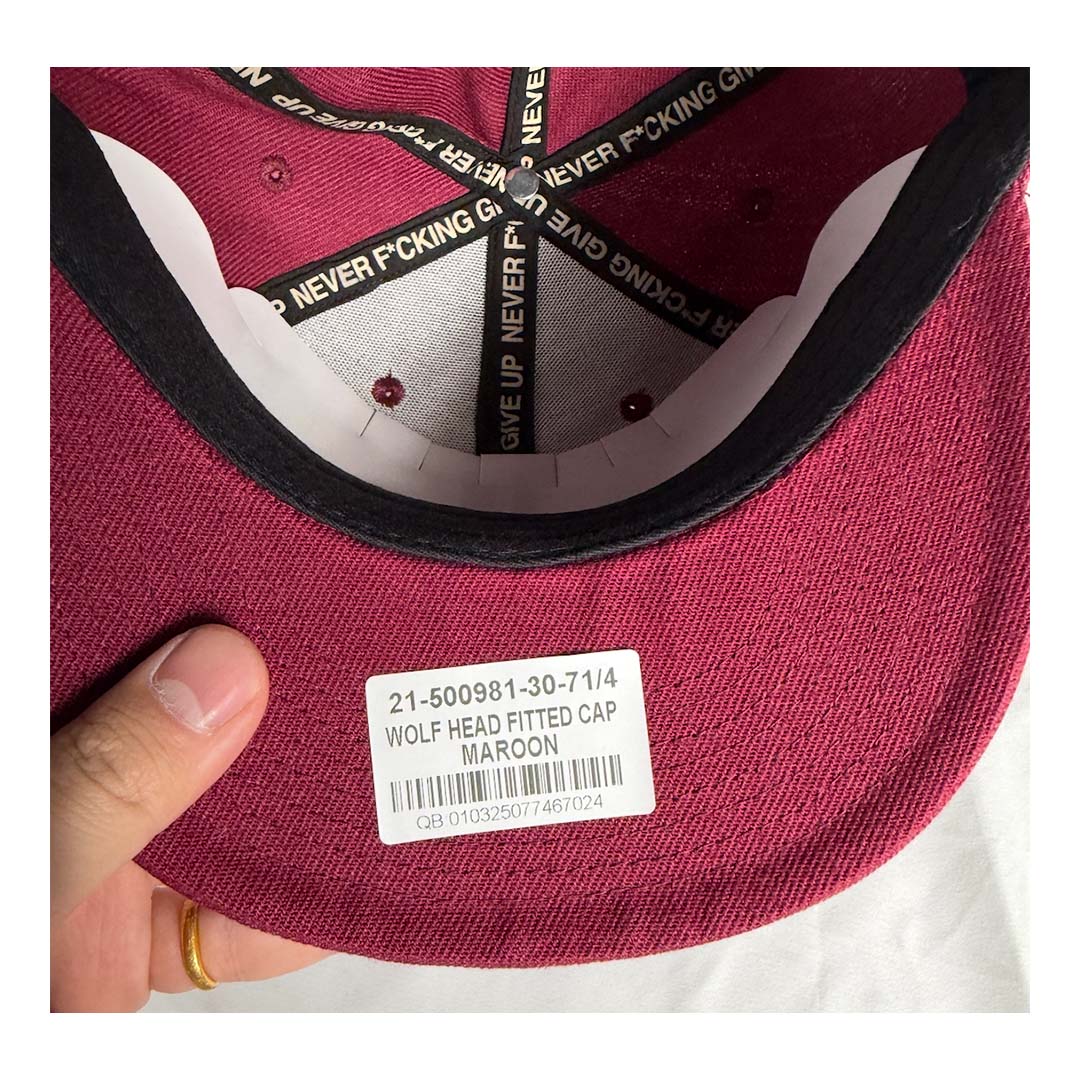 Darcsport Wolf Head Fitted Hat Maroon