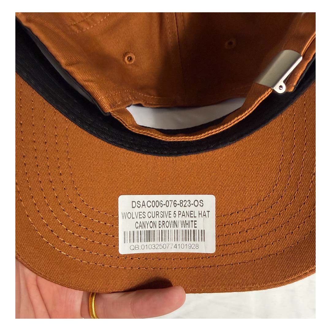 Darcsport Wolves Cursive 5 Panel Canyon Brown White