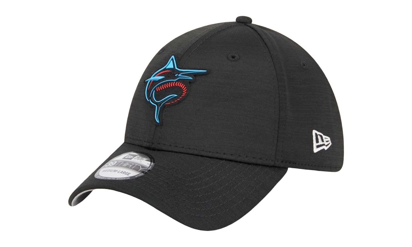 39THIRTY Miami Marlins Clubhouse Flex Fit Hat "Black / Gray - Under Brim" NE855