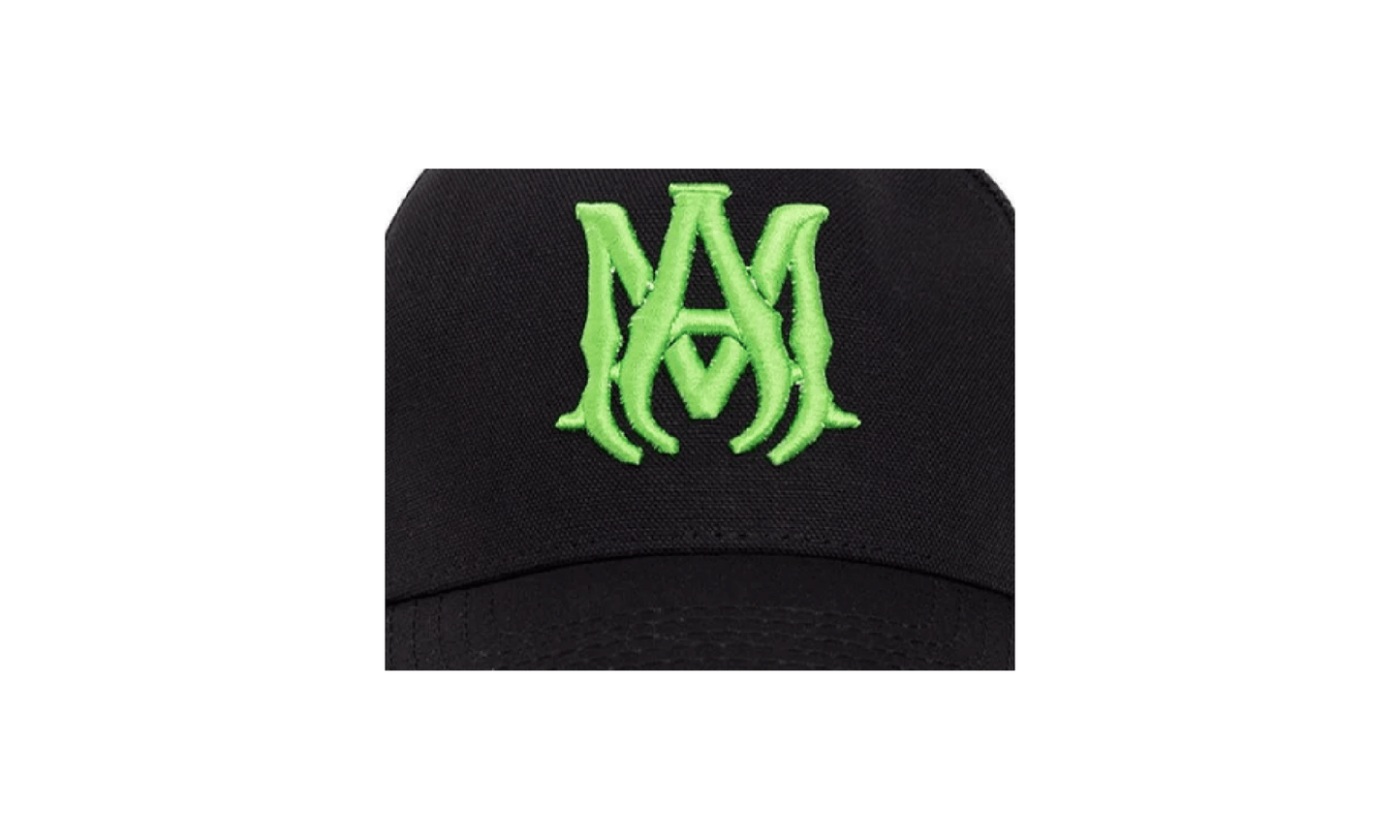 MA Logo Trucker Hat "Black Neon Green" MDS357 002