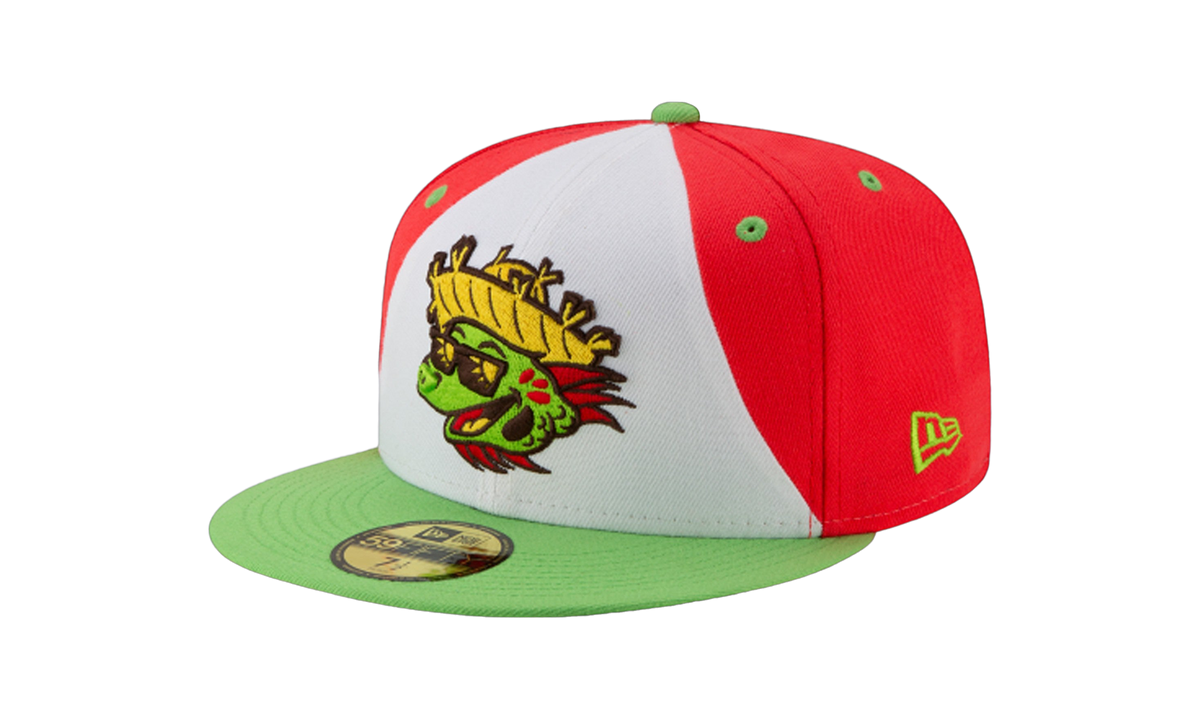 59FIFTY Harrisburg Theme Night 'Senators Playeros' Fitted Hat "Red and White / Green - Brim" NE746