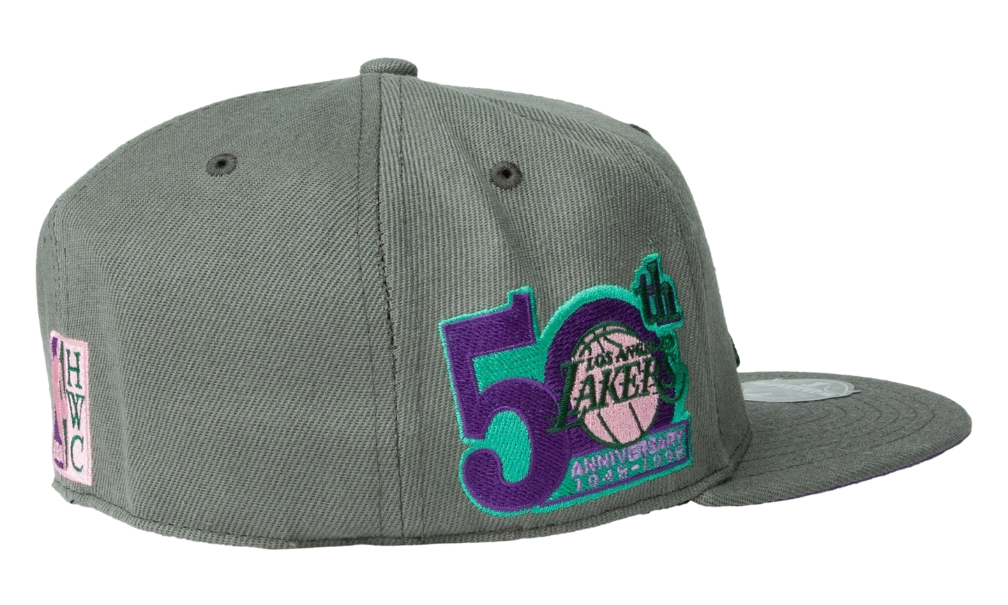 NBA Hardwood Classics From Dusk Fitted Cap "Los Angeles Lakers - Dark Grey" 6HSFSH21422 LALDKGY