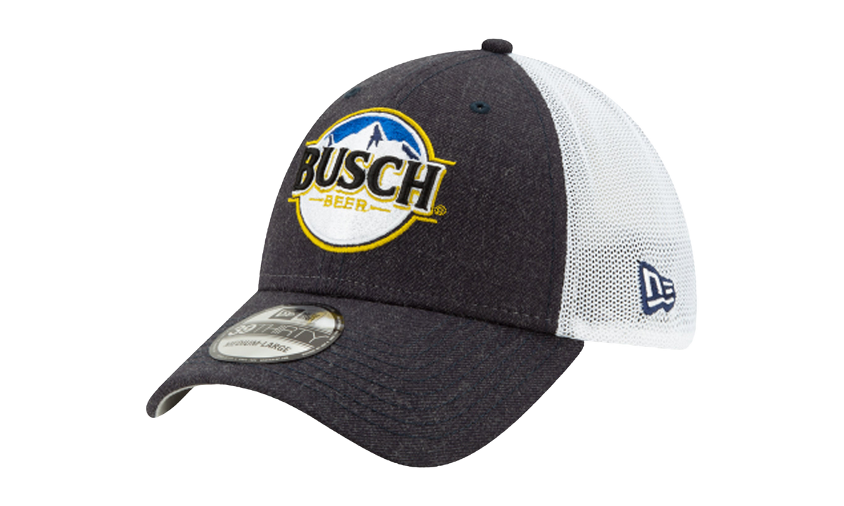 39THIRTY Busch Beer NASCAR Kevin Harvick Flex Fit Hat "Black and White" NE741