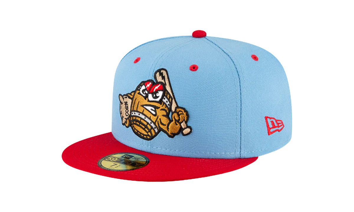 59FIFTY Louisville Bats Mashers Theme Night Fitted Hat "Sky Blue / Red - Brim" NE776