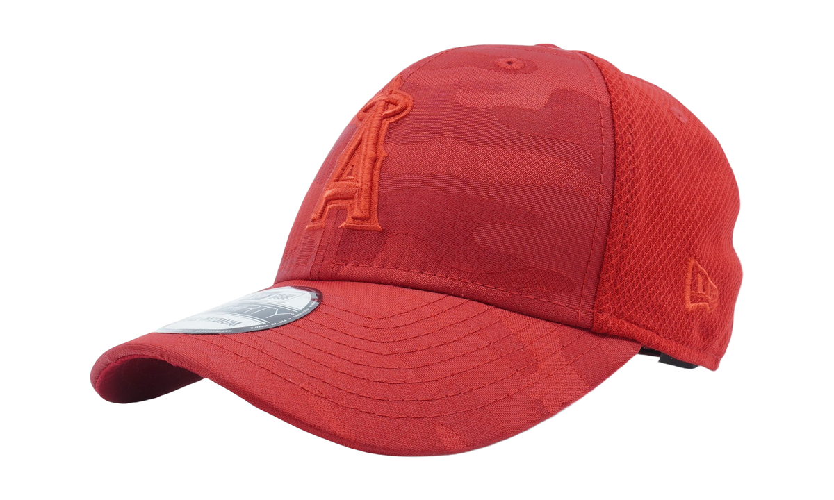 39THIRTY Los Angeles Angels Tonal Camo Stretch Fit Hat "Red Camo" NE757