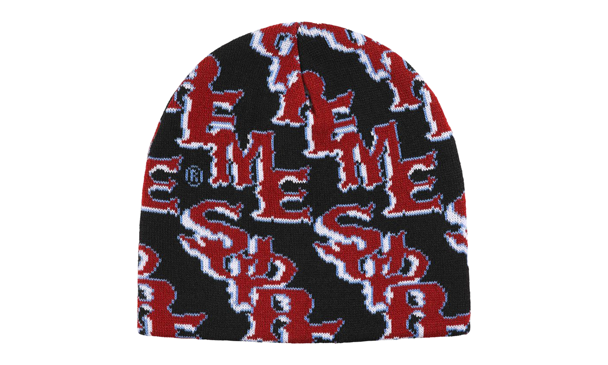 Slanted Gothic Outline Beanie "SS26 - Black" SU27580