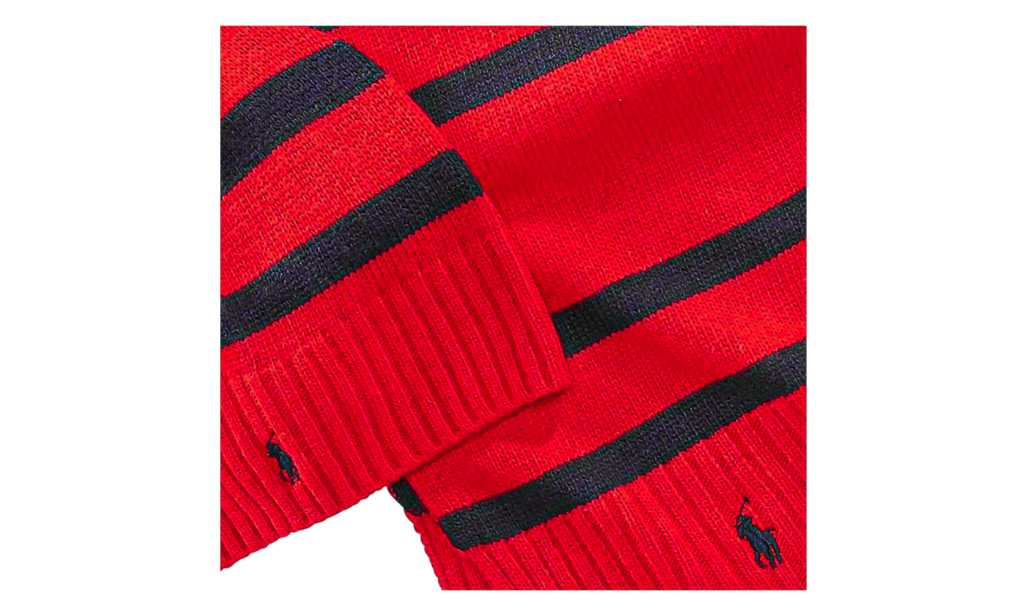 Rugby Stripe Hat And Scarf (Gift Set) "Red / Navy" PC0450 620