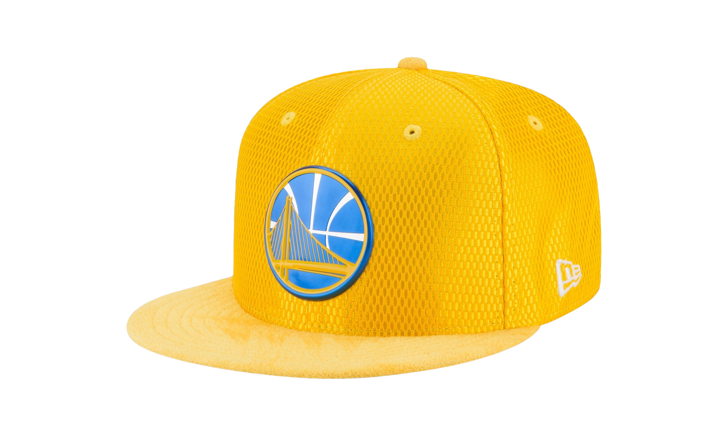 59FIFTY Golden State Warriors Logo Popped Fitted Hat "Yellow / GSW Logo - Under Brim" NE630