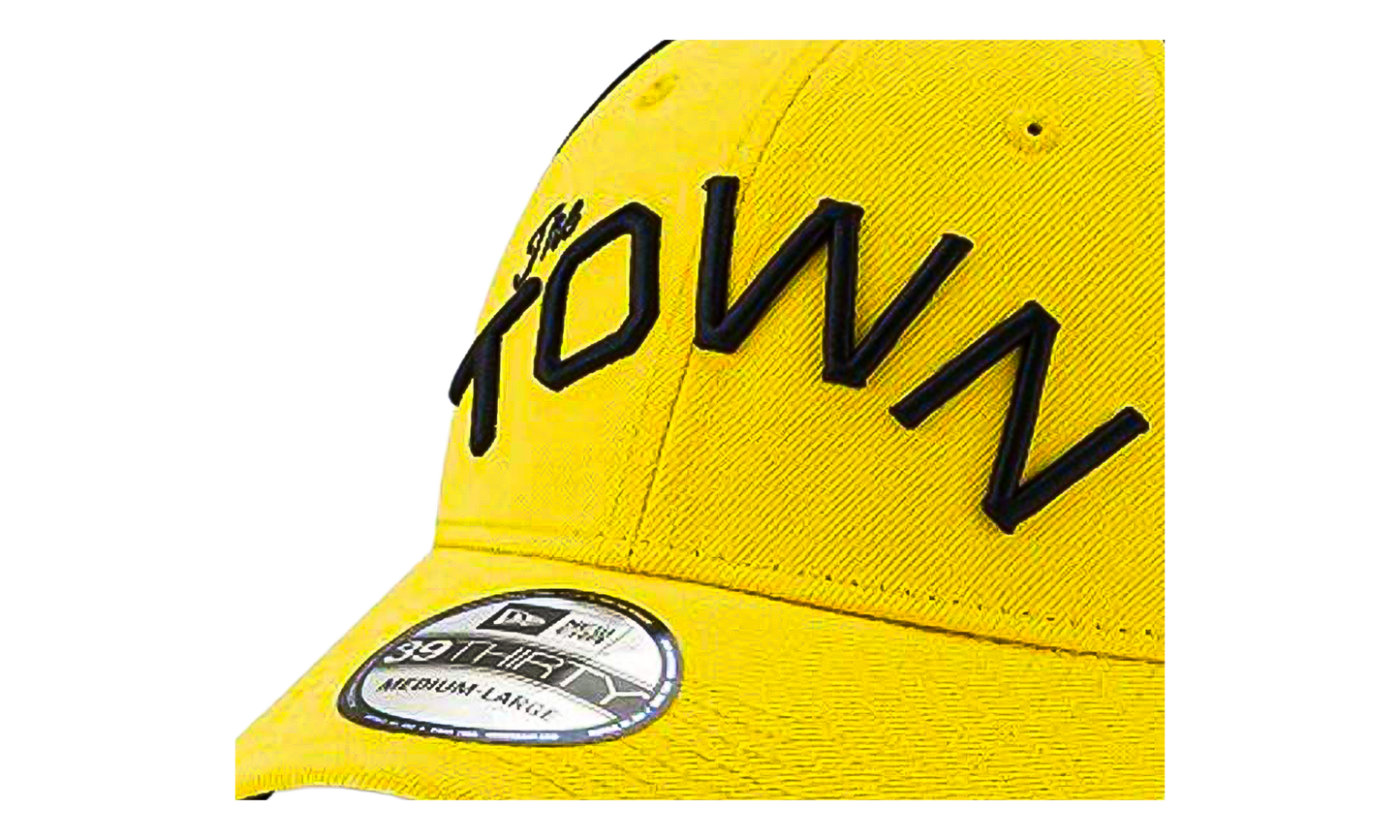 39THIRTY Golden State Warriors Color Flip The Town Flex Fit Hat "Black and Yellow / Black - Under Brim" NE703