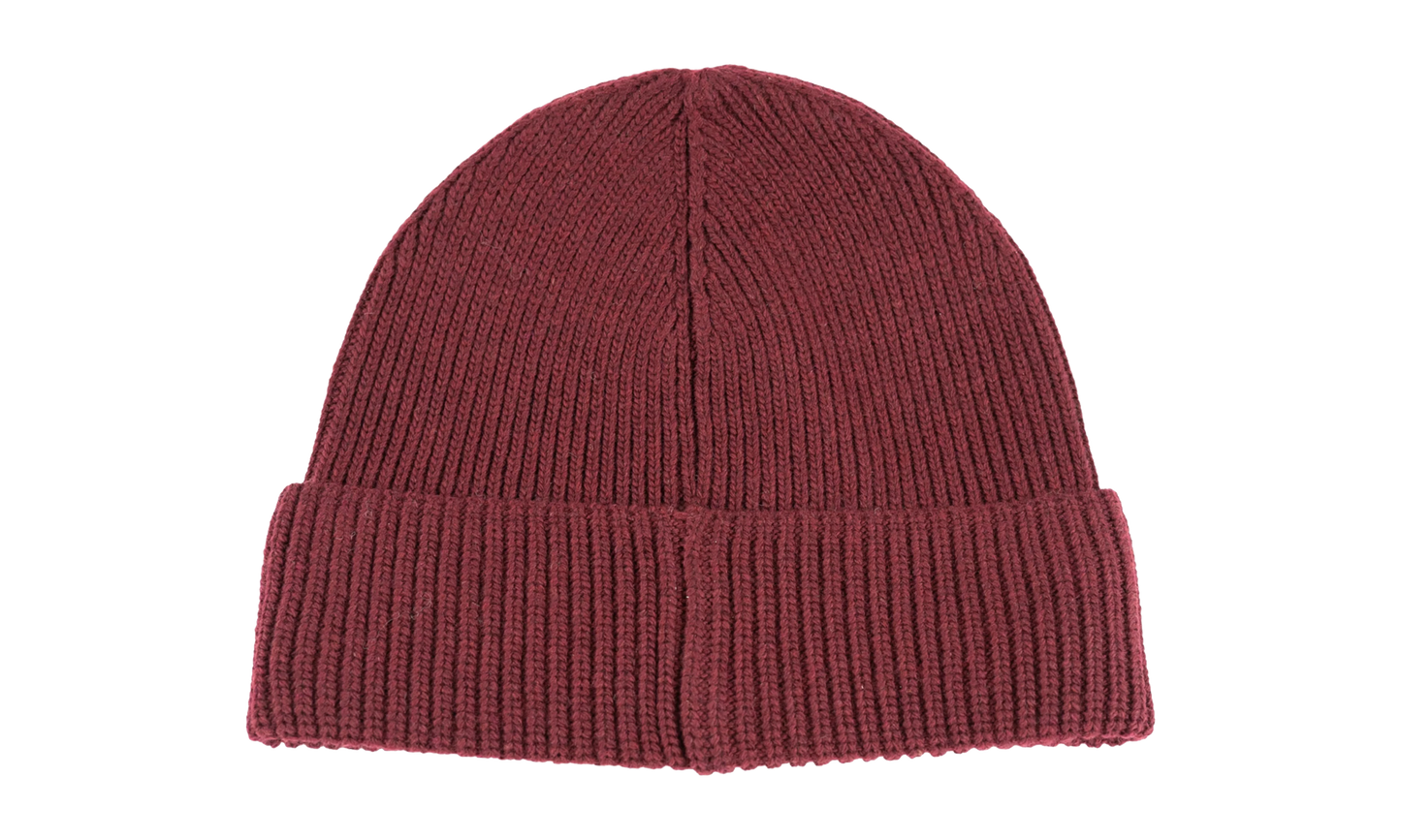Embroidered Fox Rib-Knit Beanie "Rich Ruby" PC0918 661