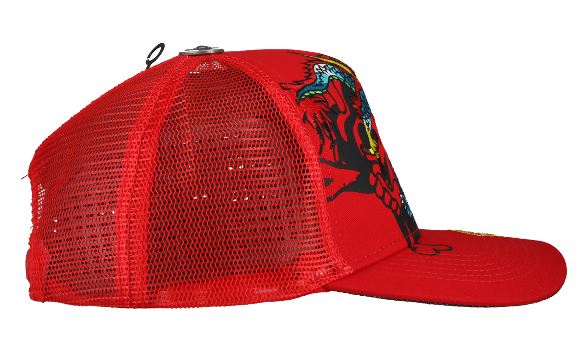 Embroidered Dragon Trucker Hat "Red" EHH0001 38