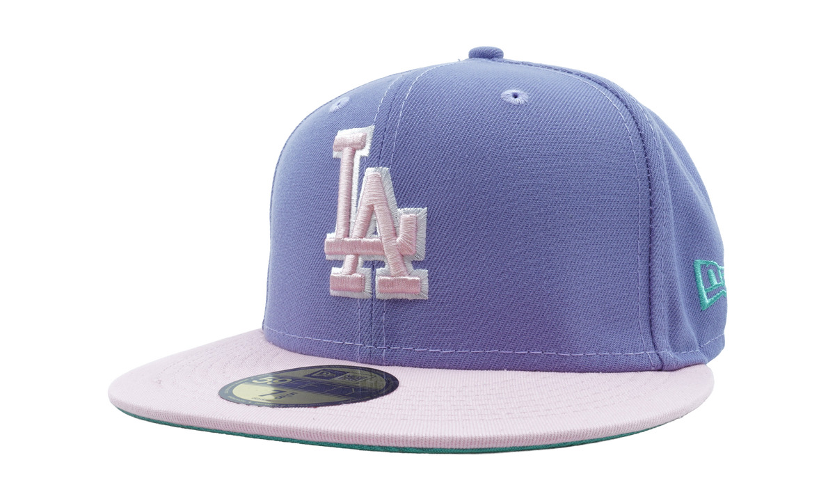 59FIFTY Los Angeles Dodgers 50th Anniversary Fitted Hat "Lavender / Pink / Green - Under Brim" NE1088