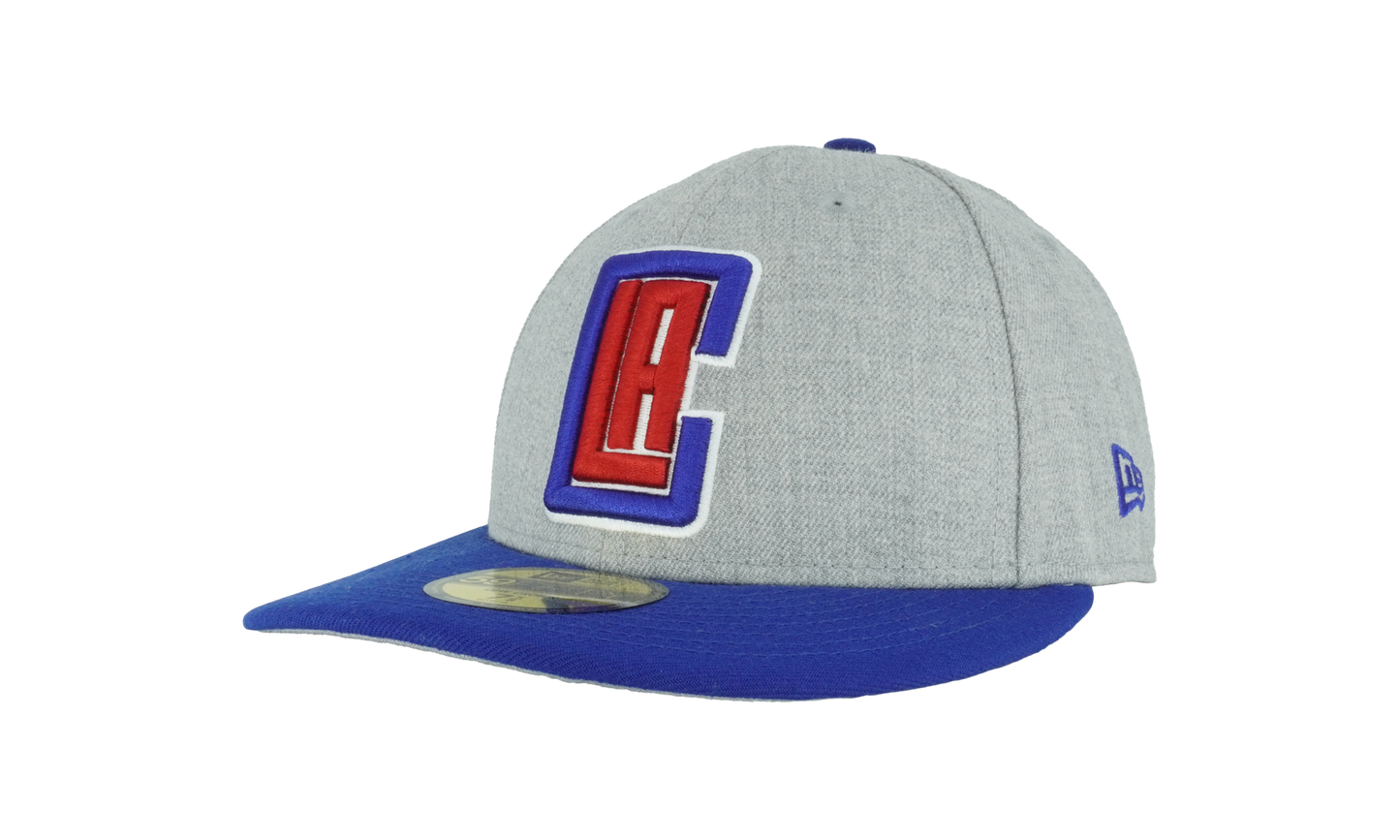 59FIFTY Los Angeles Clippers Low Profile Authentic Fitted Hat "Heather Gray / Royal Blue / Grey - Under Brim" NE949
