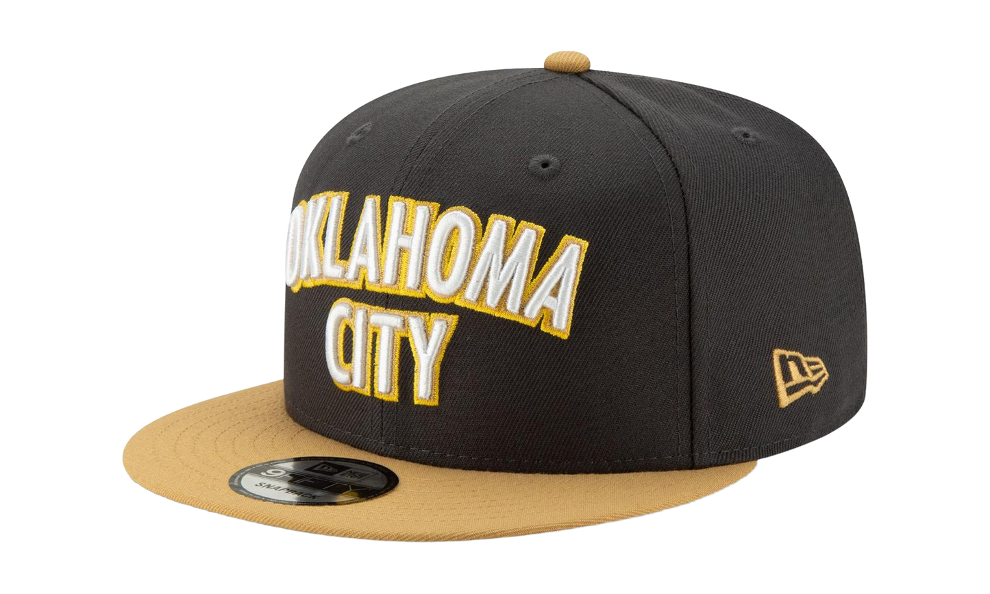 9FIFTY Oklahoma City Thunder City Series Snapback Hat "Black / Gold - Brim" NE564