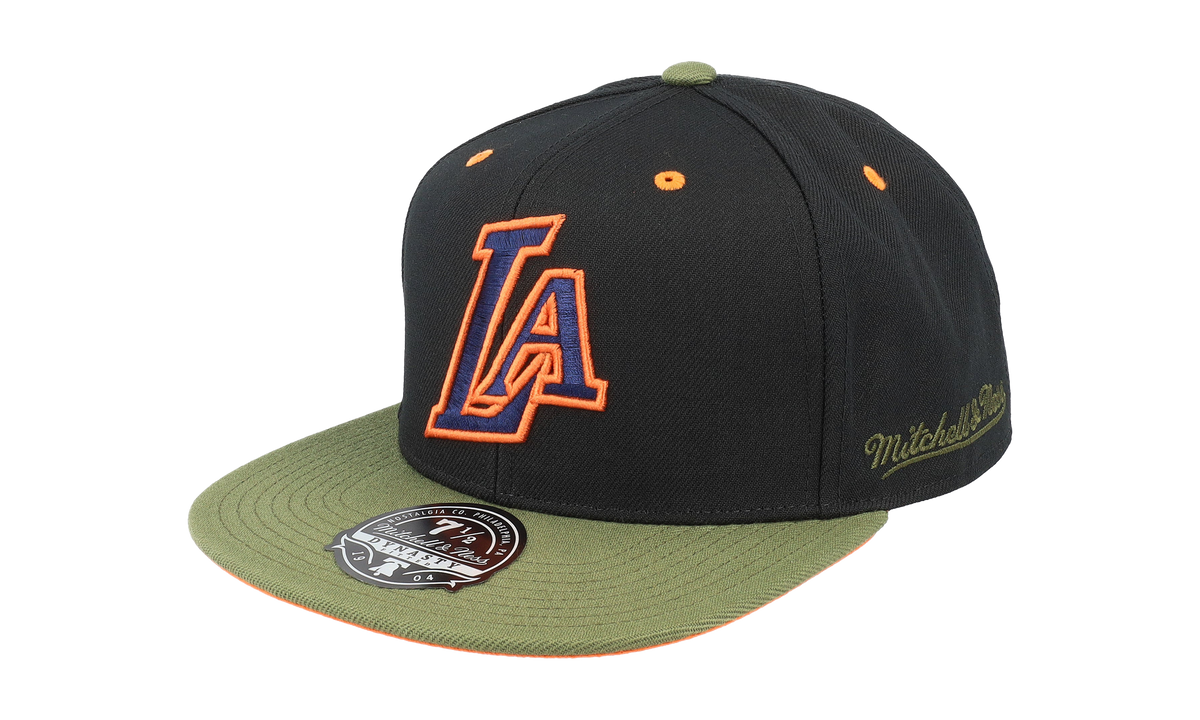 NBA Hardwood Classics Take Flight Fitted Cap "Los Angeles Lakers - Black / Green" HHSF5082 LALYYPPPBKGN