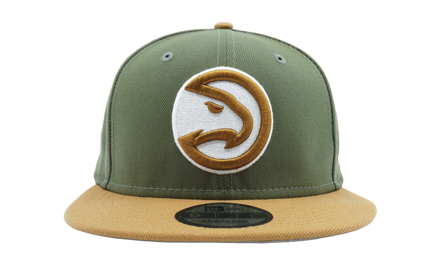 9FIFTY Atlanta Hawks 2Tone Color Pack Snapback Hat "Olive / Brown - Brim / Grey - Under Brim" NE820