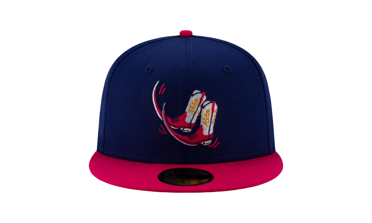 59FIFTY Amarillo Theme Night Amarillo Sod Poodles Boots Fitted Hat "Blue / Hot Pink - Brim" NE748