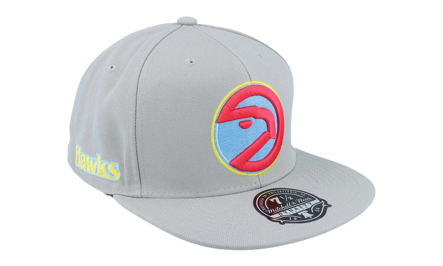 NBA Hardwood Classics Til Dawn Fitted Cap "Atlanta Hawks - Grey" 6HSFSH21423 AHAGREY
