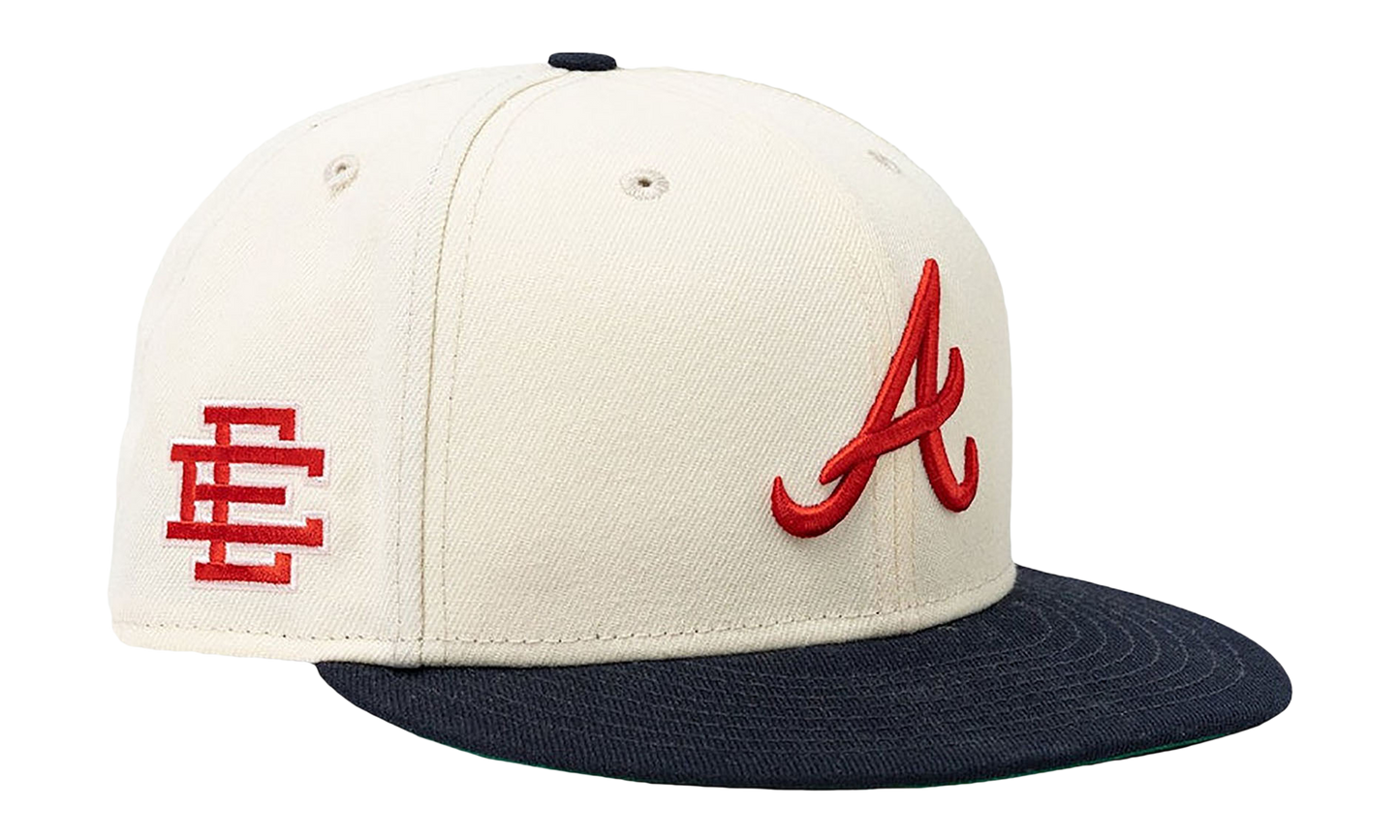 59FIFTY MLB ATLANTA BRAVES FITTED HAT "ERIC EMANUEL - Cream/ Navy" EE429