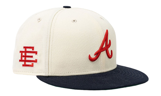59FIFTY MLB ATLANTA BRAVES FITTED HAT "ERIC EMANUEL - Cream/ Navy" EE429