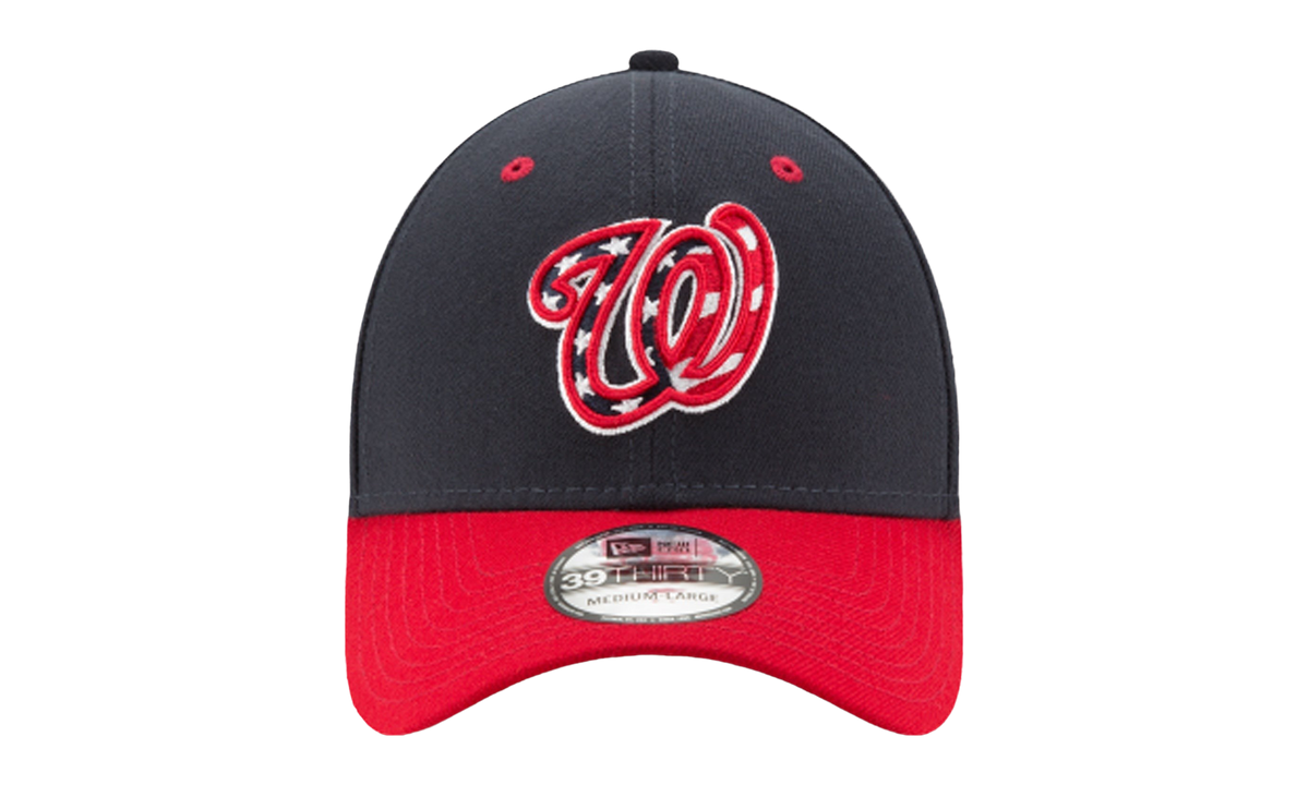 39THIRTY Washington Nationals Flex Fit Hat "Black / Red - Visor" NE618