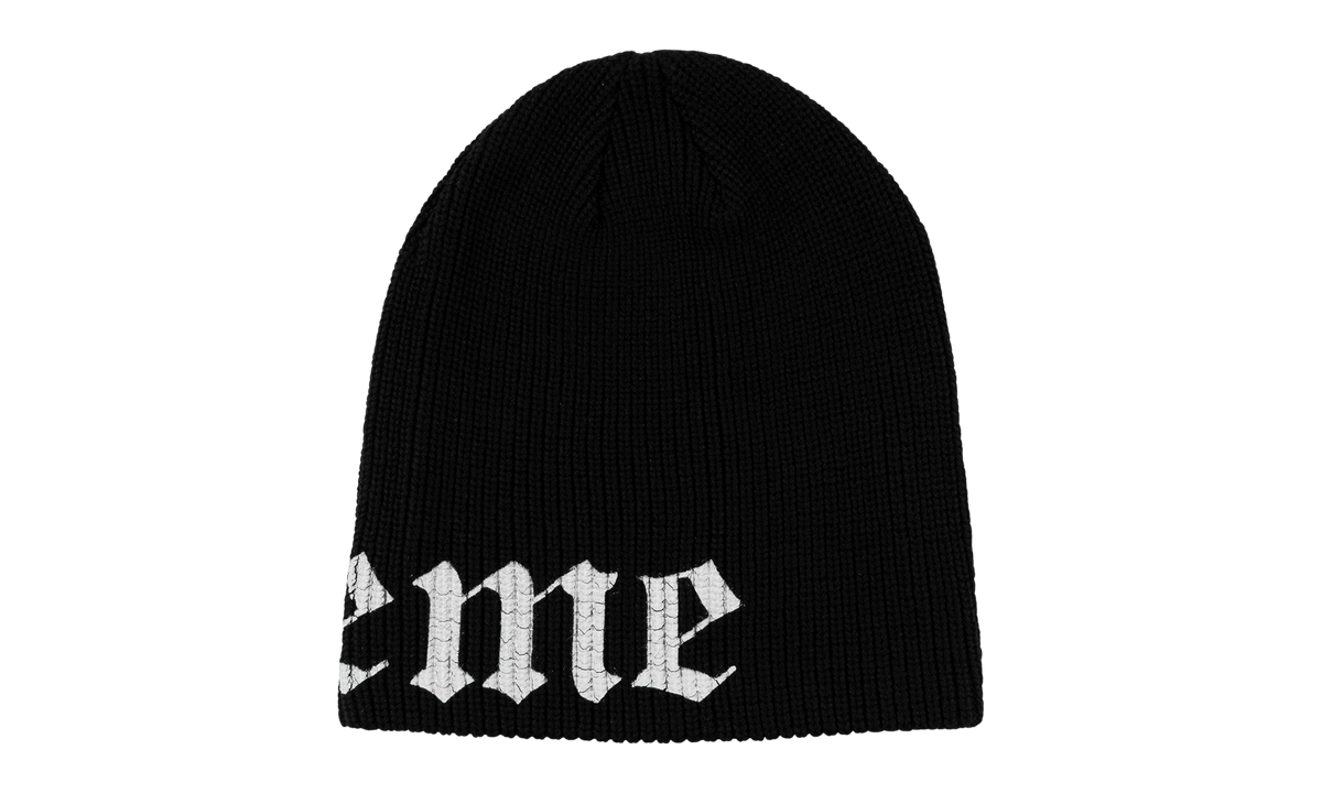 Old English Printed Beanie "SS26 - Black" SU27061