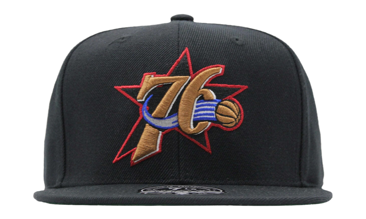 NBA Hardwood Classics Team Ground 2.0 Fitted Cap "Philadelphia 76ers - Black" HHSF3259 P76YYPPPBLCK