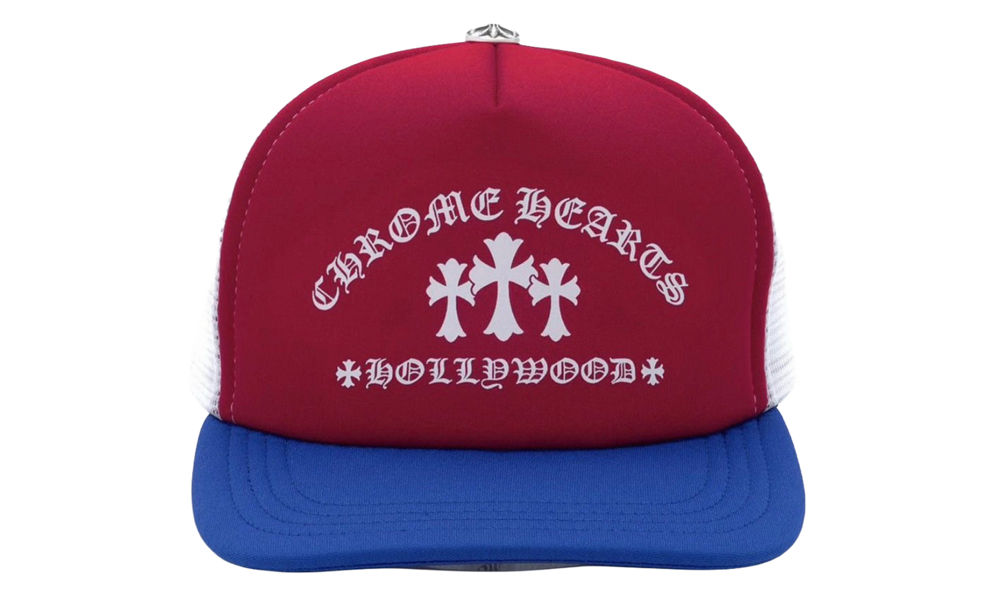 Hollywood Triple Cross Trucker Hat "Red / Blue / White" CHRM1535