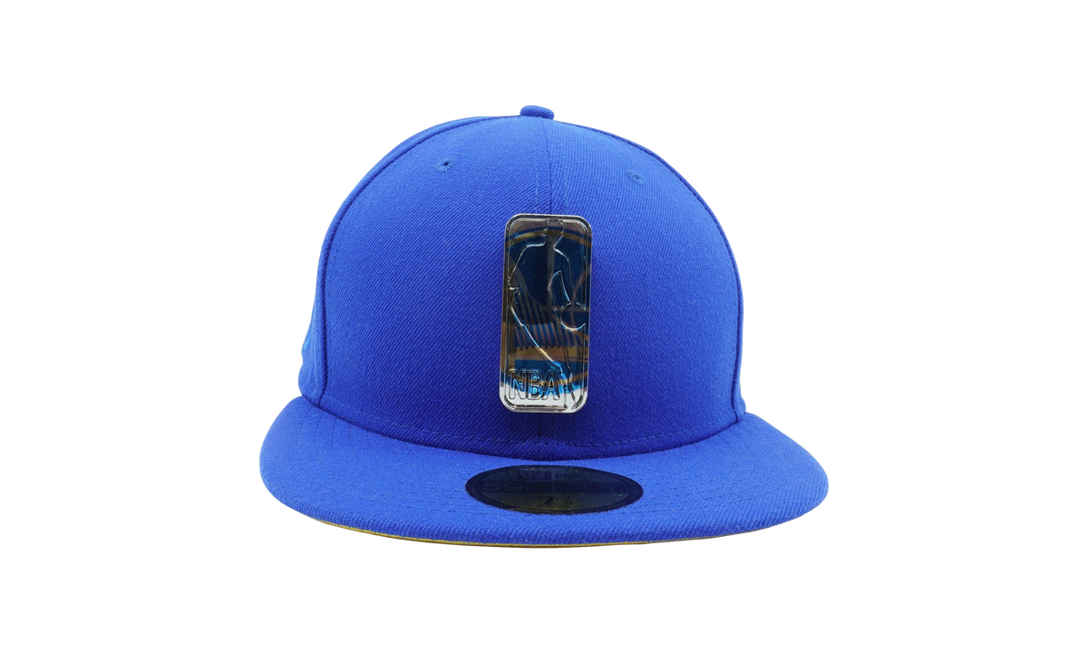 59FIFTY Golden State Warriors Mixed Metal Fitted Hat "Royal Blue / Yellow - Under Brim" NE1143