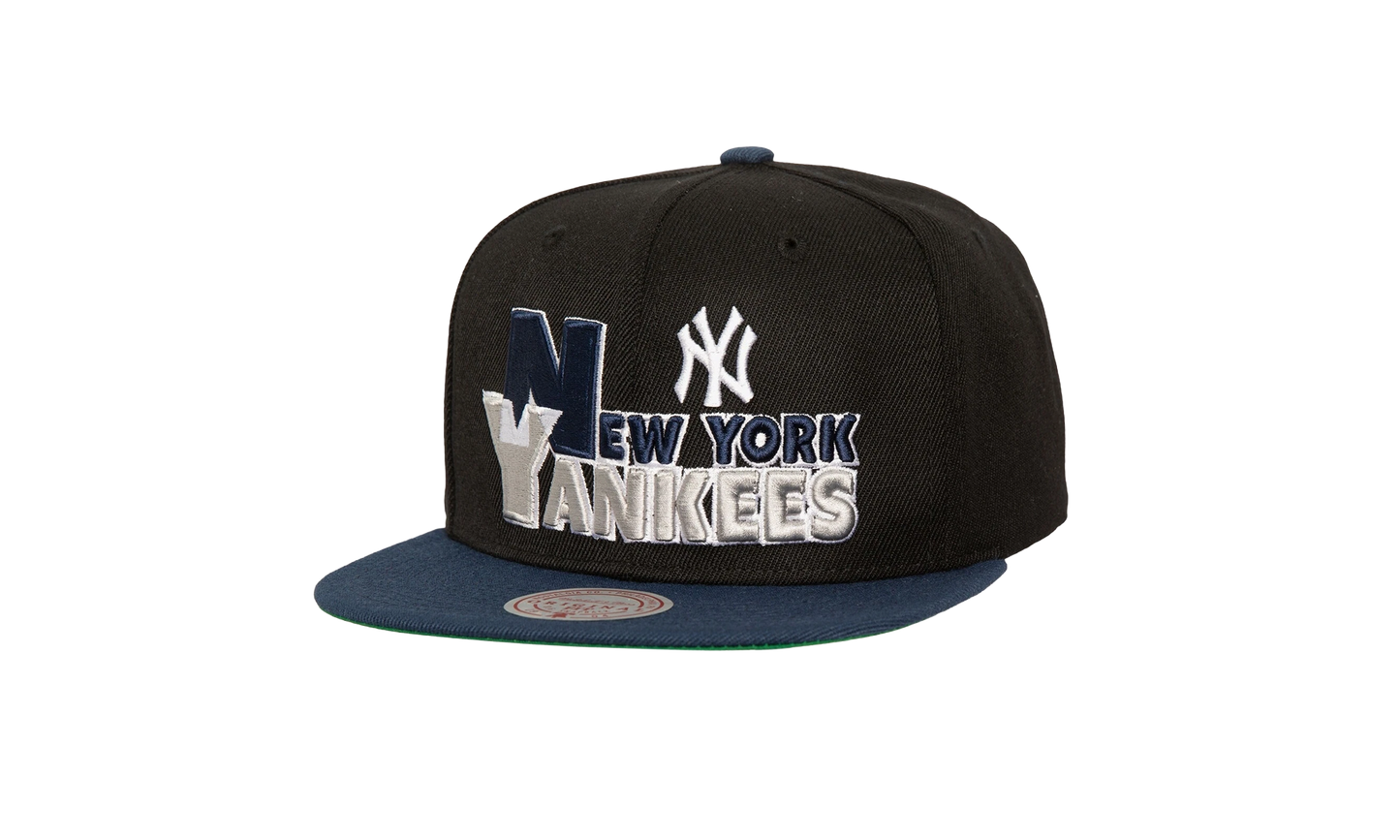 MLB Text Stack 1 Snapback Cap "New York Yankees - Black" HS8525 NYYBLCK