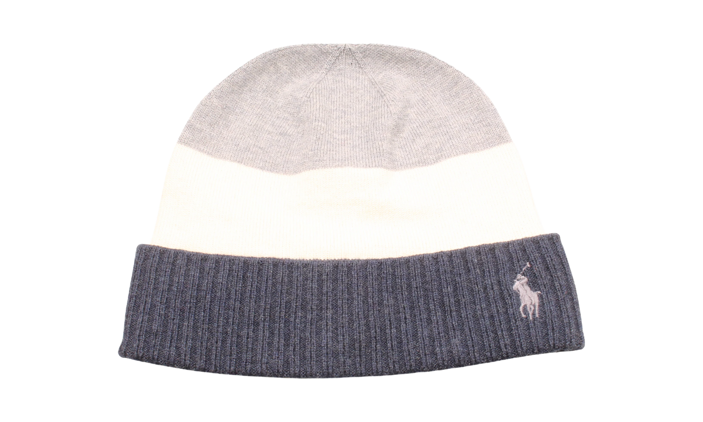 Signature Stripe Knit Cuff Beanie "Grey / Cream / Blue" PC0785 021