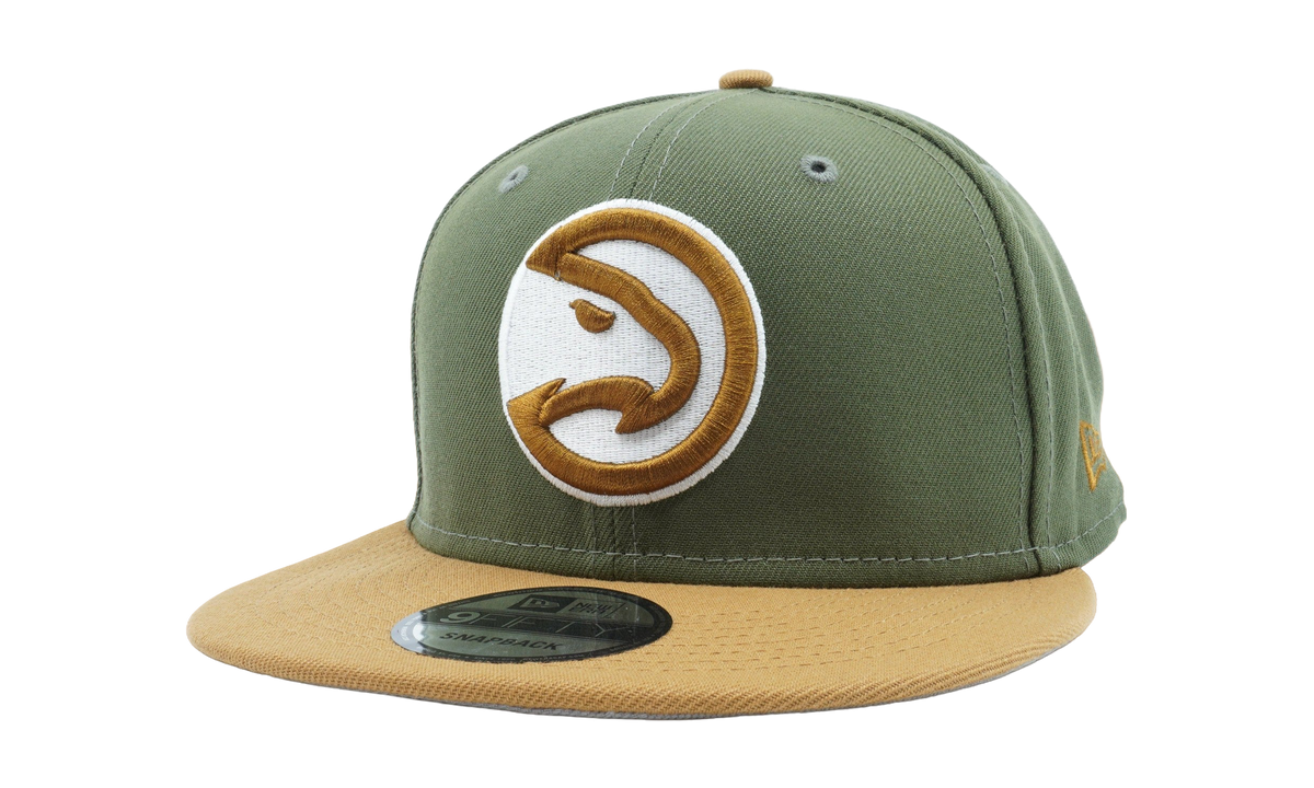9FIFTY Atlanta Hawks 2Tone Color Pack Snapback Hat "Olive / Brown - Brim / Grey - Under Brim" NE820