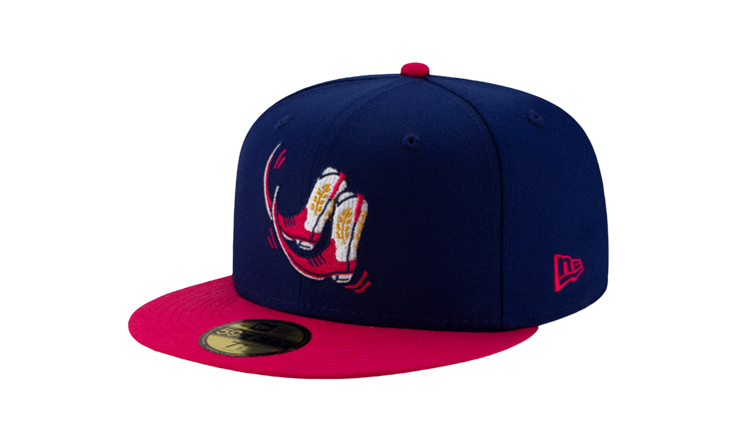 59FIFTY Amarillo Theme Night Amarillo Sod Poodles Boots Fitted Hat "Blue / Hot Pink - Brim" NE748