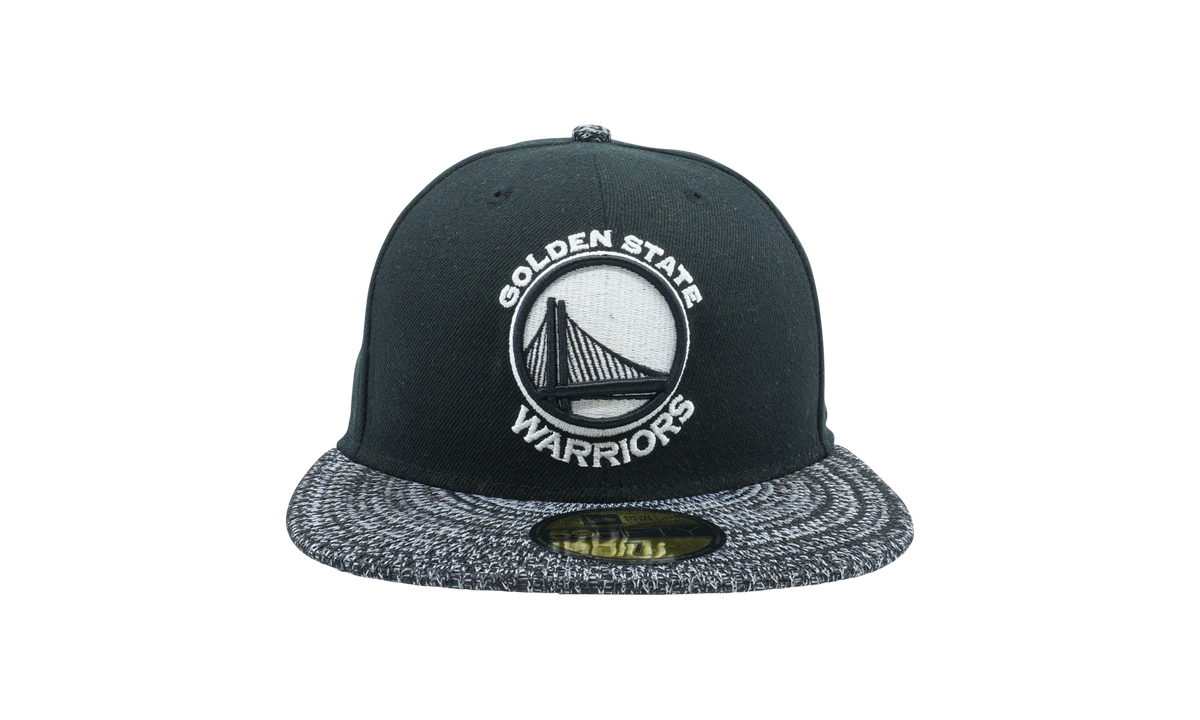 59FIFTY Golden State Warriors Visor Fresh Fitted Hat "Black / Heather White and Black - Brim" NE1120