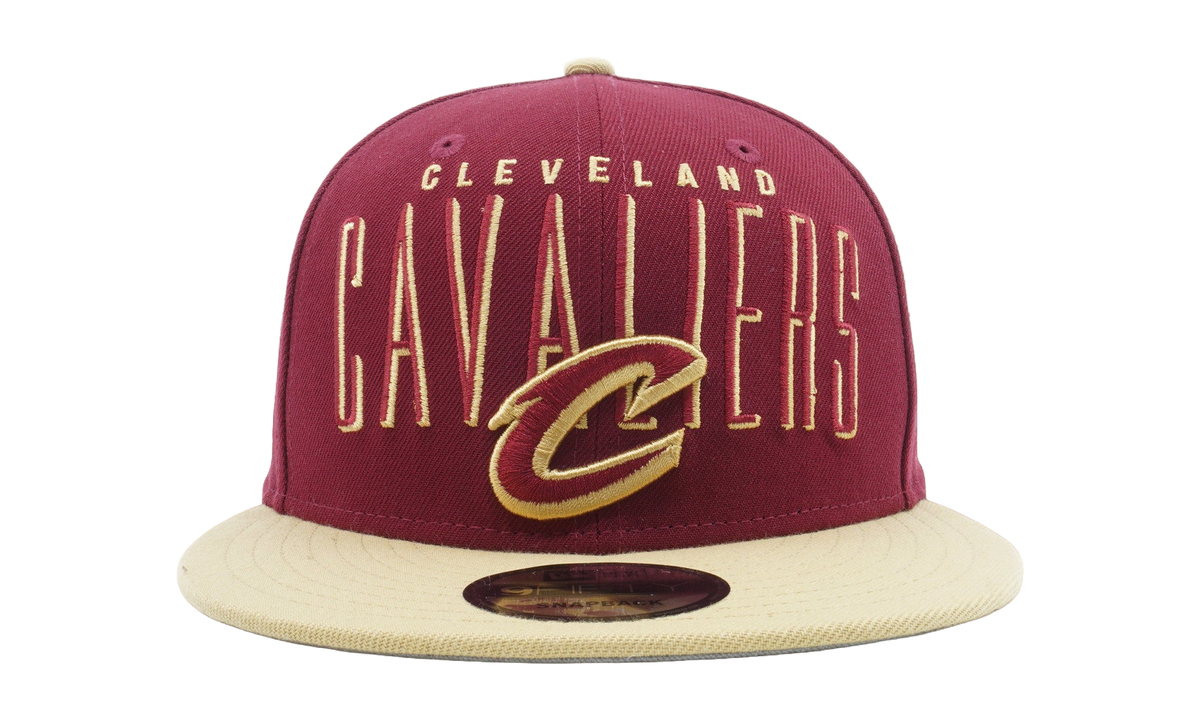 9FIFTY Cleveland Cavaliers Headline Snapback Hat "Maroon / Beige - Brim / Gray - Under Brim" NE915
