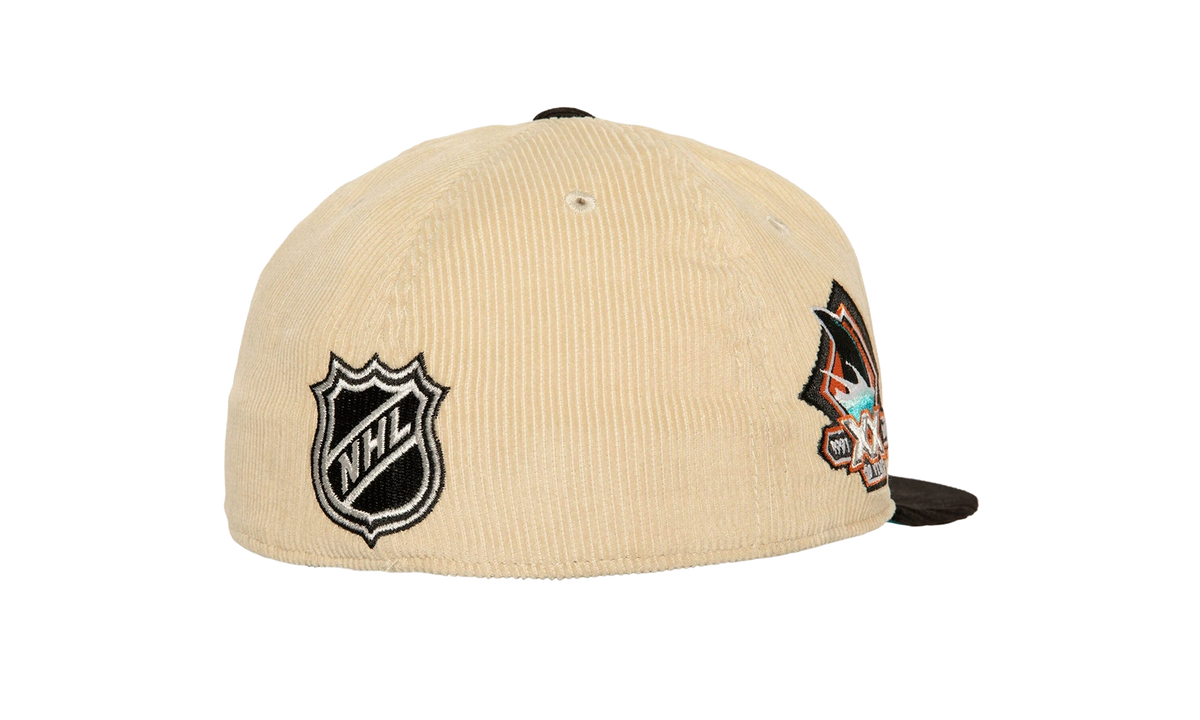 NHL 2-Tone Team Cord Fitted Cap "San Jose Sharks - Off White" HHSF5987 SJSYYPPPOFWH