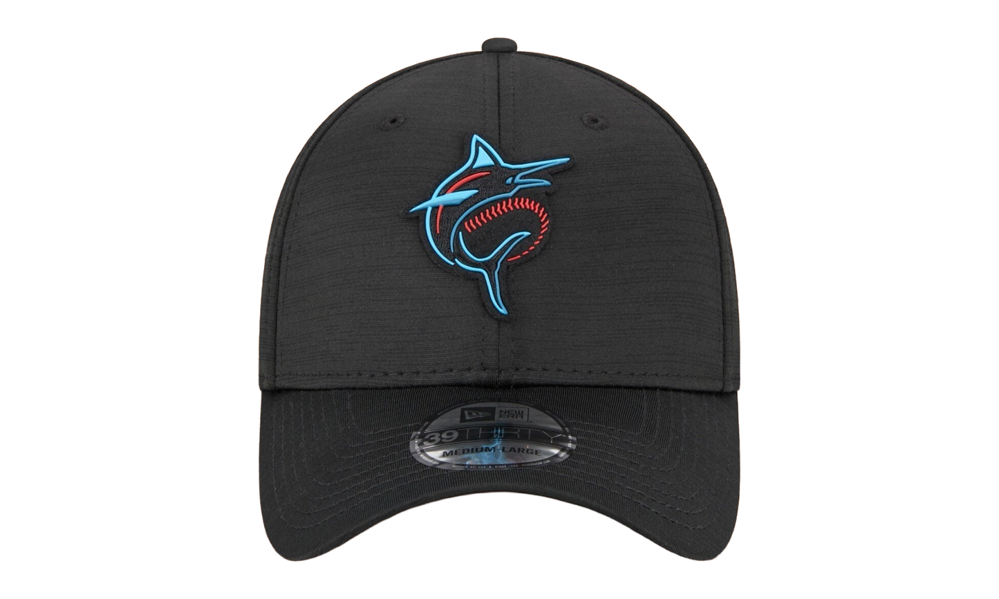 39THIRTY Miami Marlins Clubhouse Flex Fit Hat "Black / Gray - Under Brim" NE855