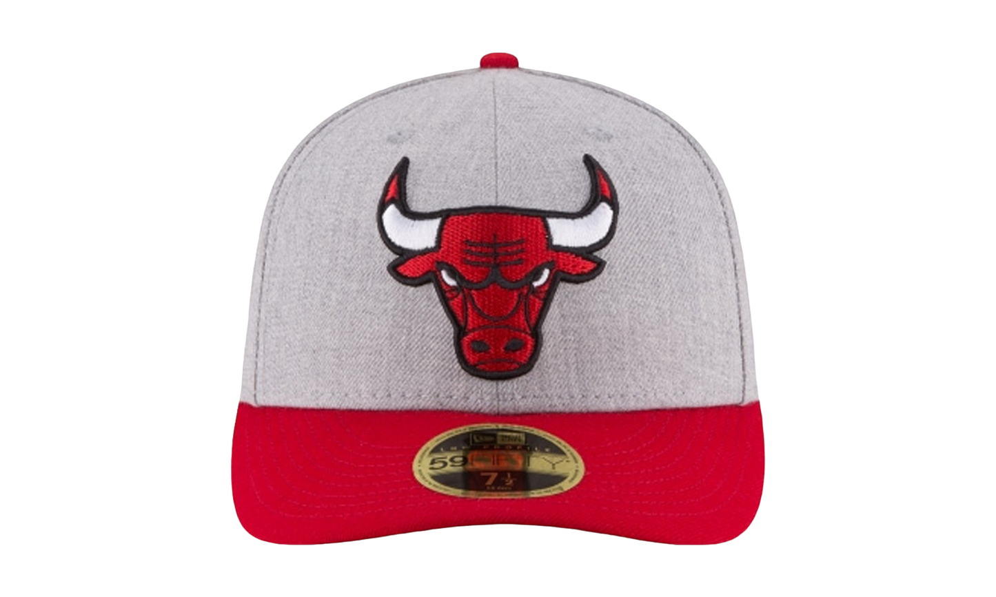 59FIFTY Chicago Bulls Low Profile Authentic Fitted Hat "Heather Grey / Red - Brim" NE946