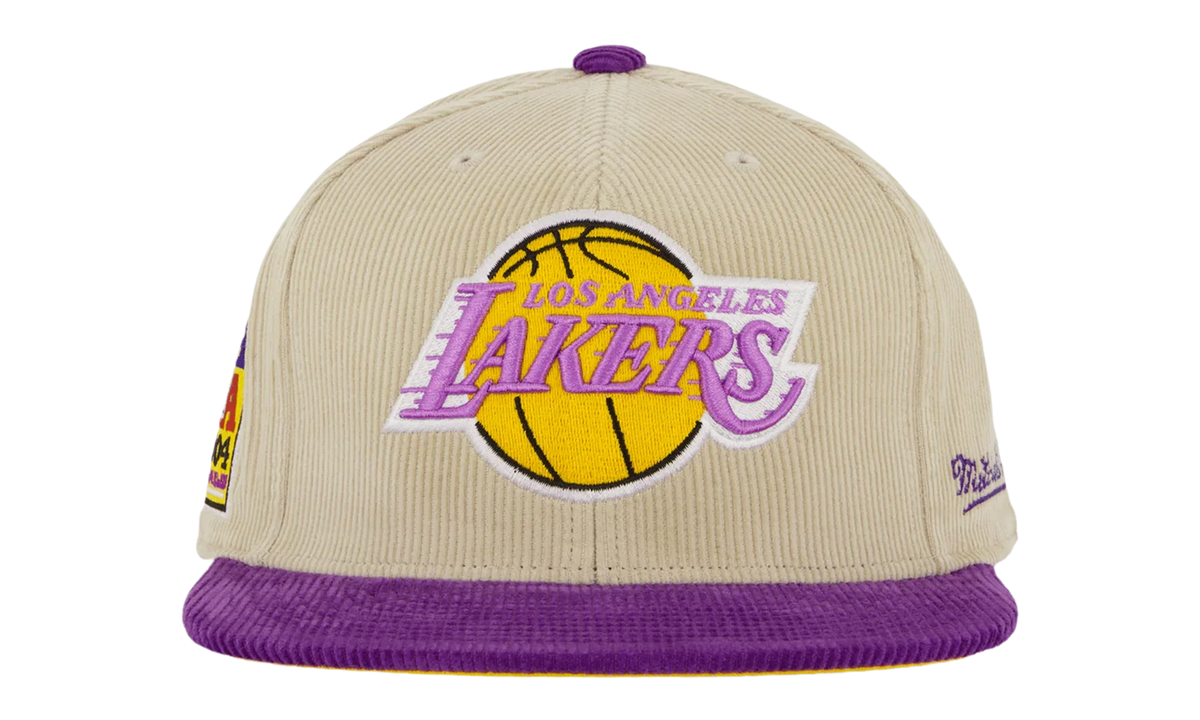 NBA Hardwood Classics 2-Tone Team Cord Fitted Cap "Los Angeles Lakers - Off White" HHSF5812 LALYYPPPOFWH