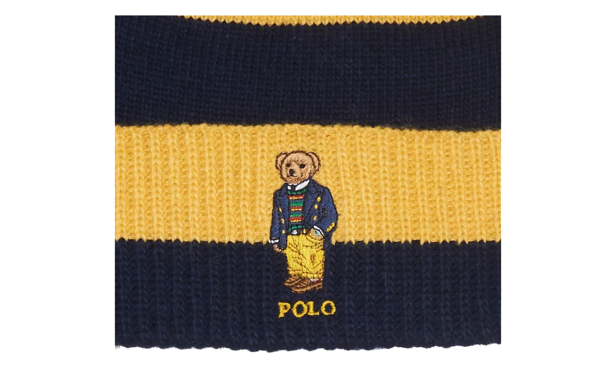 RUGBY STRIPE BEAR BEANIE "Blue / Yellow" PC0817 730